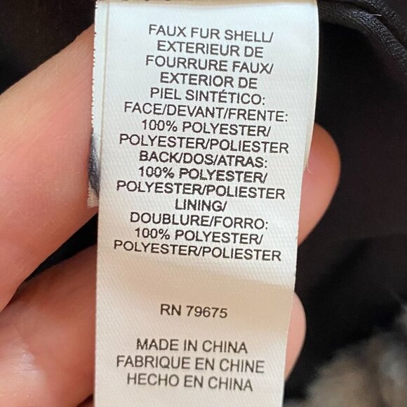 Lucky Brand grey faux fur cheetah print bomber jacket Womens Small animal soft - Picture 10 of 11